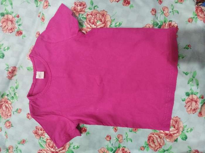 Фотография покупателя товара Футболка детская, цвет фуксия микс, рост 128 см - Фото 2