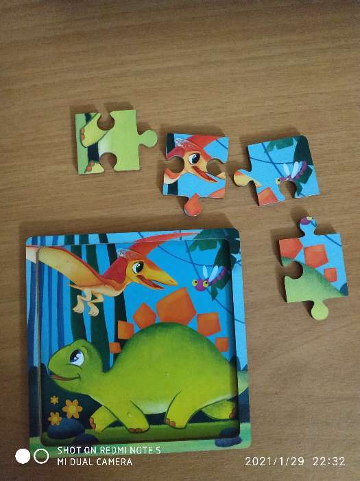 Фотография покупателя товара Пазл для детей «Динозавры», 9 деталей - Фото 1