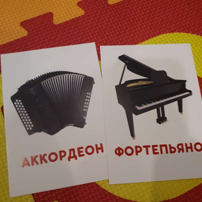 Фотография покупателя товара Обучающие карточки по методике Г. Домана «Музыкальные инструменты», 12 карт, А6 - Фото 6