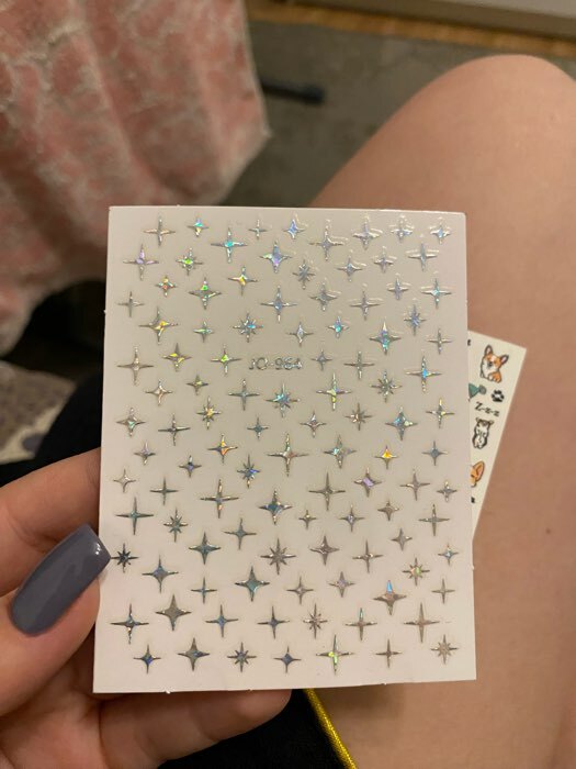 Фотография покупателя товара Наклейки для ногтей «Звезда», объёмные, фольгированные, цвет золотистый - Фото 1