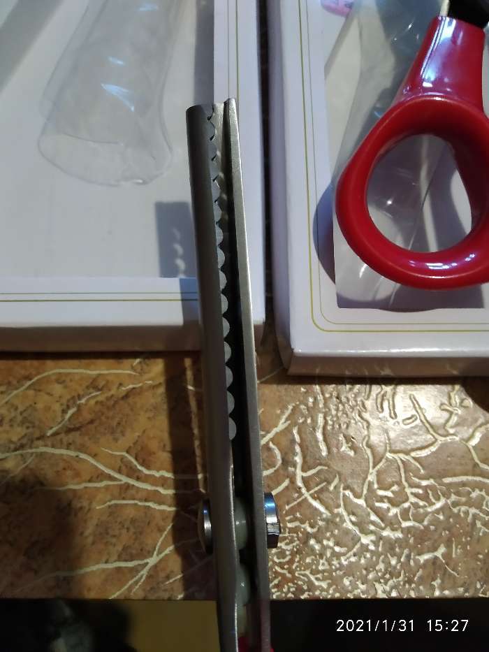 Фотография покупателя товара Ножницы «Волна», 9", 23 см, шаг - 5 мм, цвет чёрный
