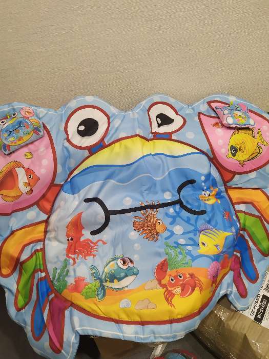 Фотография покупателя товара Развивающий коврик детский «Морские приключения», 2 игрушки - Фото 4