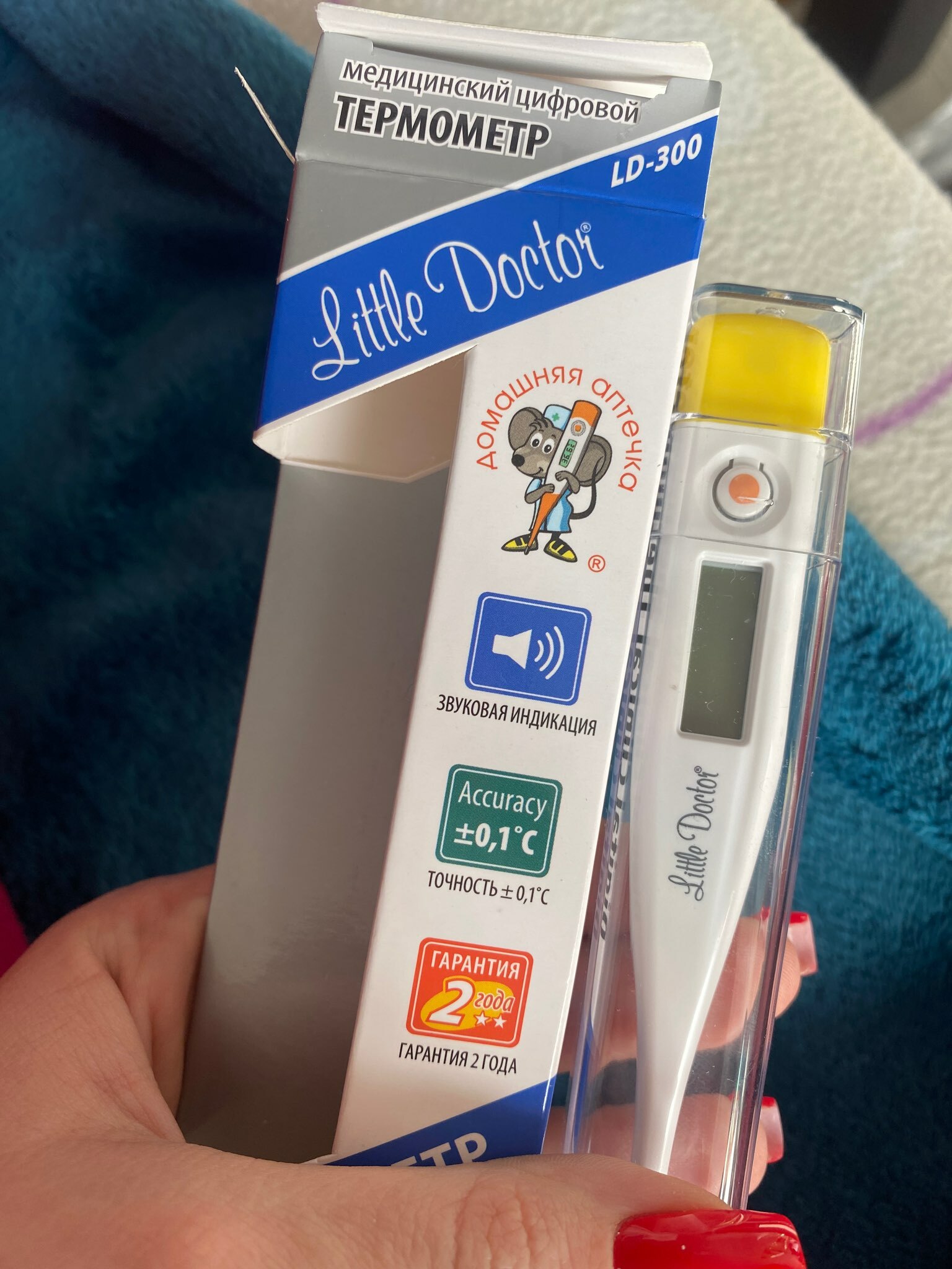 Фотография покупателя товара Термометр электронный Little Doctor LD-300, память, звуковой сигнал, футляр
