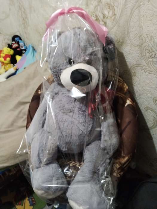 Фотография покупателя товара Мягкая игрушка «Медведь Марк», 80 см, цвет серый - Фото 1