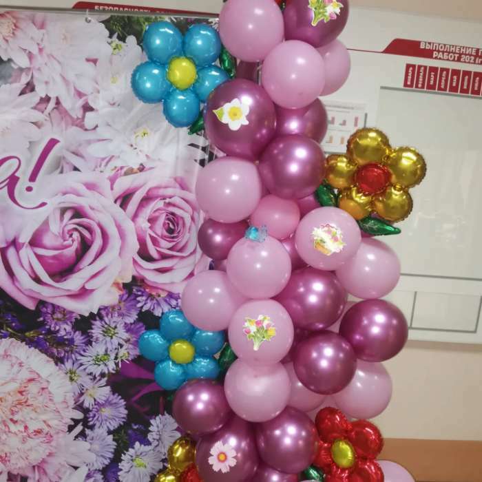 Фотография покупателя товара Шар фольгированный 20" «Цветок», с клапаном, цвет розовый - Фото 2