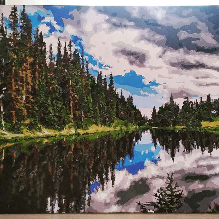 Фотография покупателя товара Картина по номерам «Лес у озера» 40х50 см