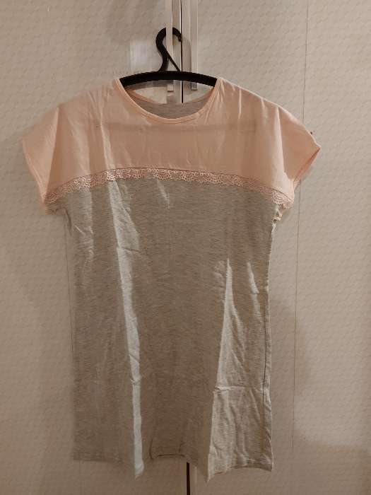 Фотография покупателя товара Сорочка женская, цвет серый/розовый, размер 44 - Фото 1