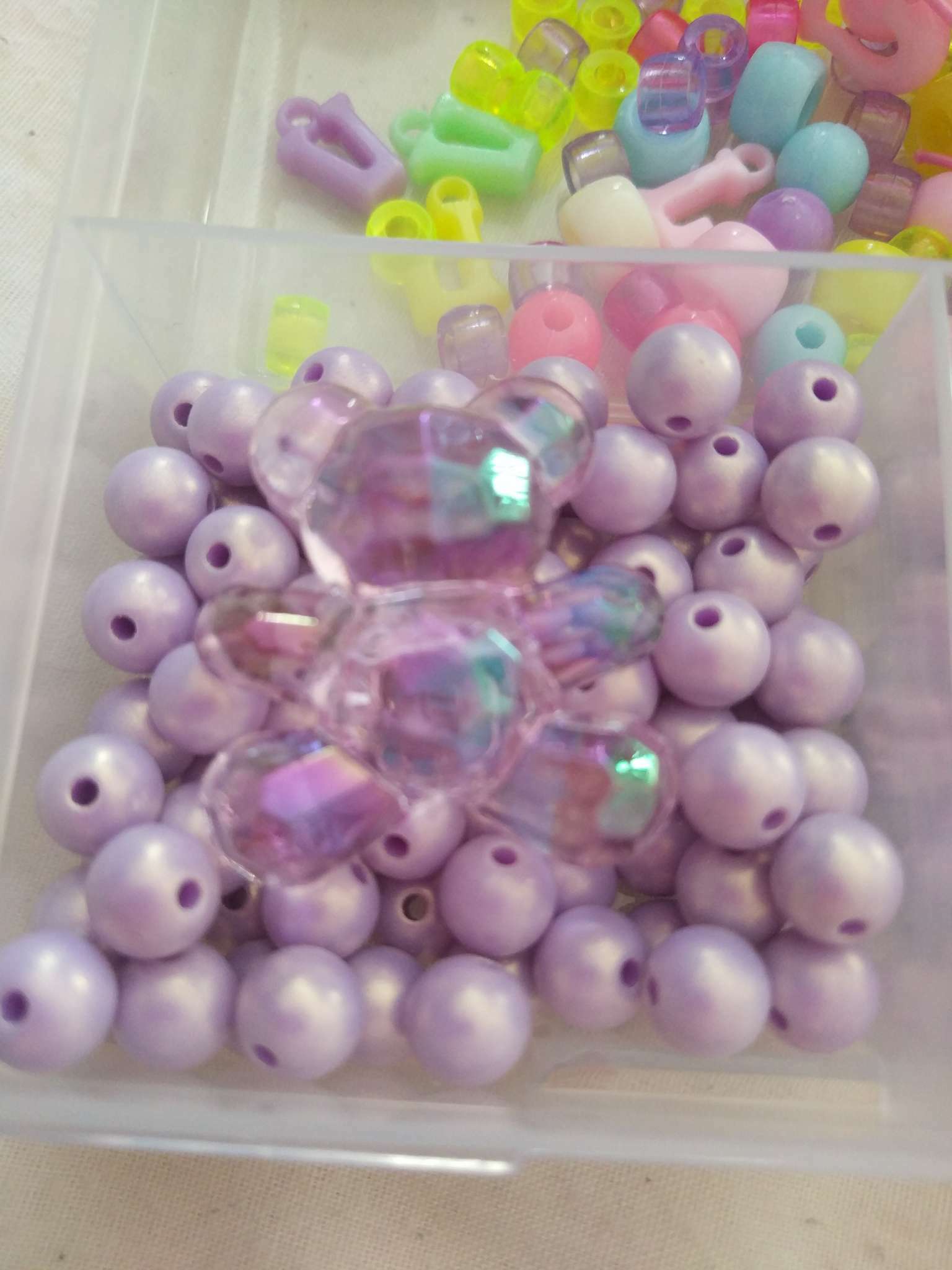 Фотография покупателя товара Бусина пластик для творчества "Мишка" розовая 3,1х3х1,5 см - Фото 3