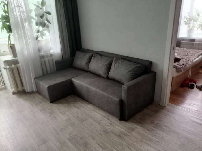 Фотография покупателя товара Угловой диван «Алиса 3», еврокнижка, велюр dakota, цвет grey - Фото 2