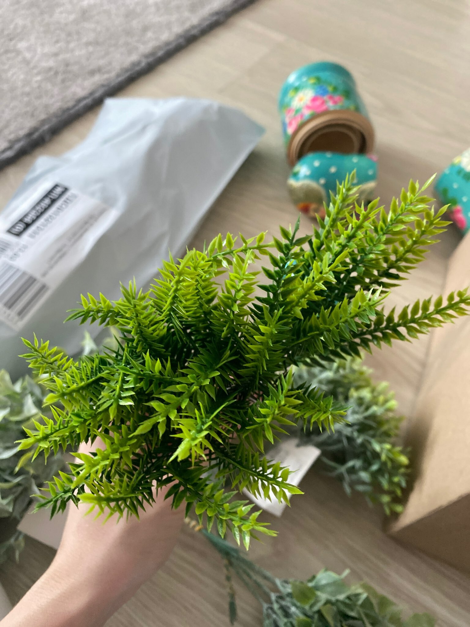 Фотография покупателя товара Букет искусственный «Папоротник пышный», h=22 см - Фото 3