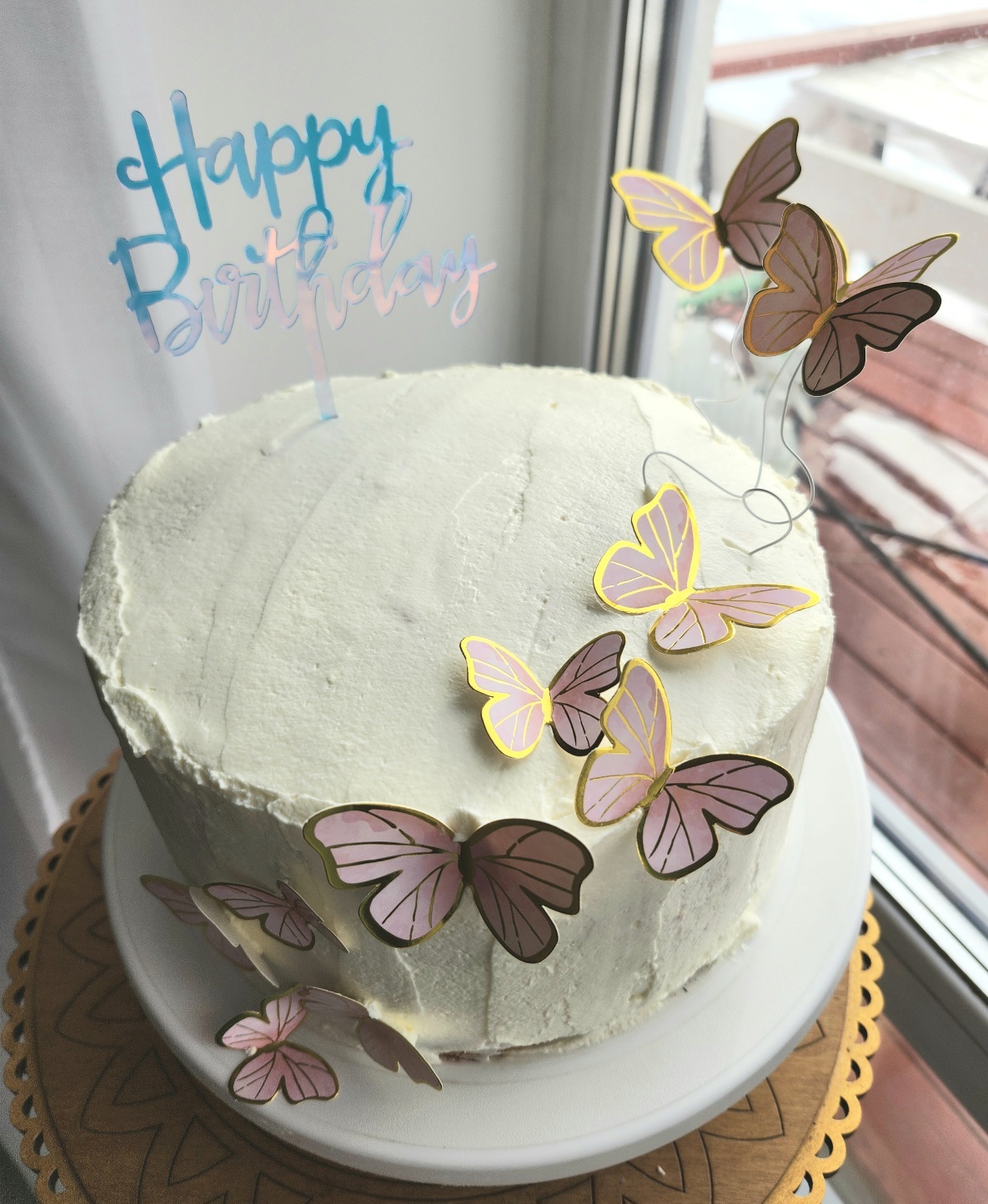 Фотография покупателя товара Набор для украшения торта «Бабочки» 10 шт., цвет розовый - Фото 1