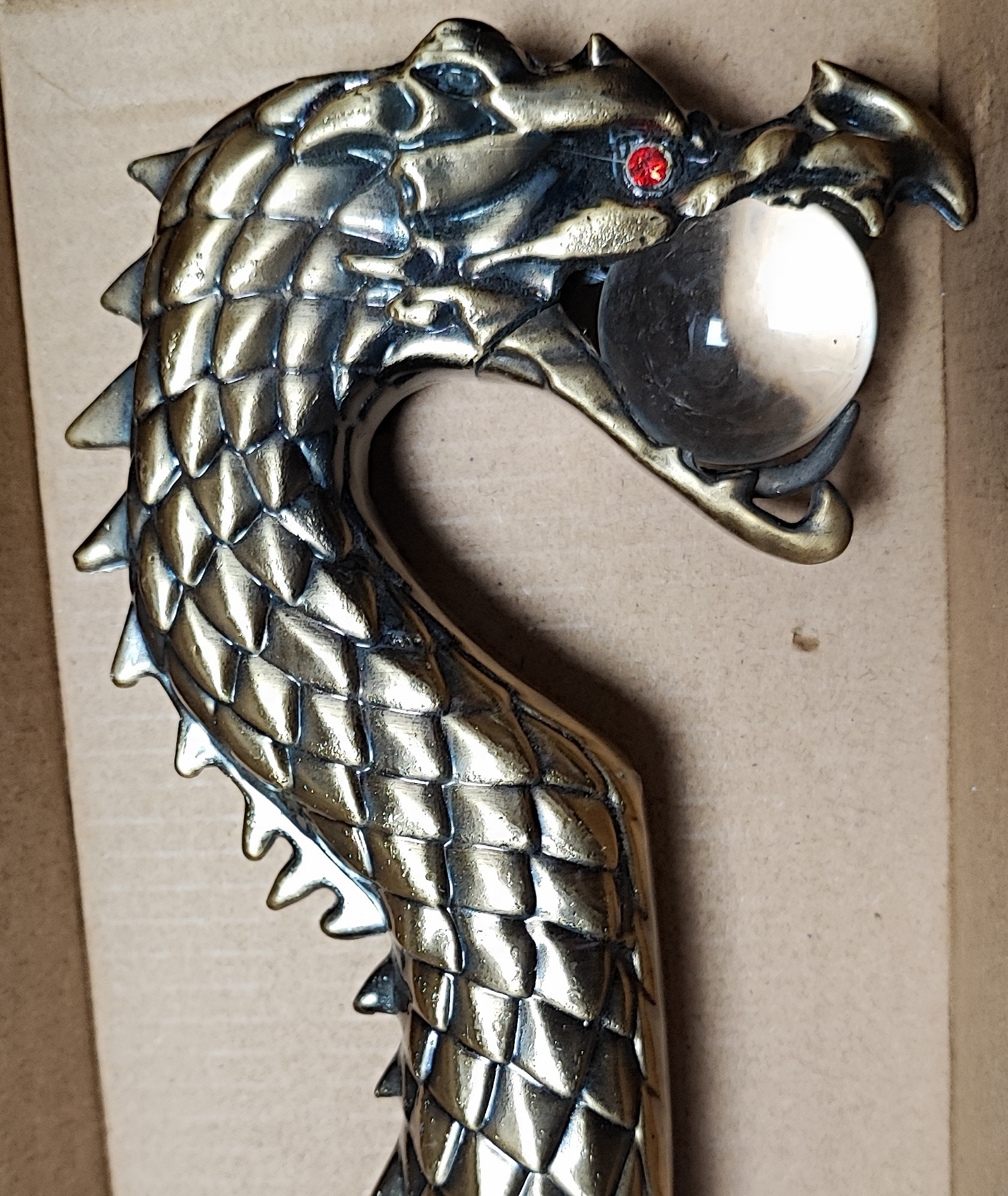 Фотография покупателя товара Сувенирное изделие Трость с кинжалом, клинок 30см, рукоять Дракон - Фото 3