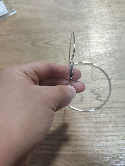 Фотография покупателя товара Серьги кольца "Классика" d=10 см, цвет серебро - Фото 2