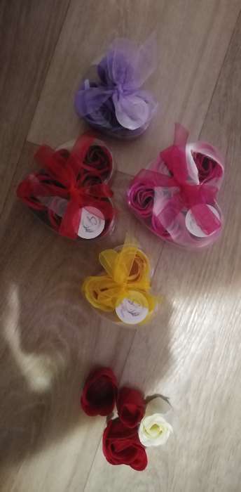 Фотография покупателя товара Мыльные розочки, фуксия, набор 6 шт., в коробке - Фото 6