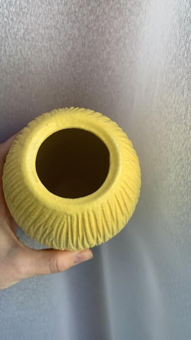 Фотография покупателя товара Ваза керамическая "Евро", настольная, жёлтая, 22 см