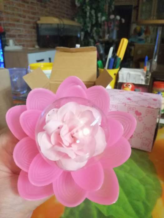 Фотография покупателя товара Ночник "Розовый цветок" LED 8х8х12 см RISALUX - Фото 3
