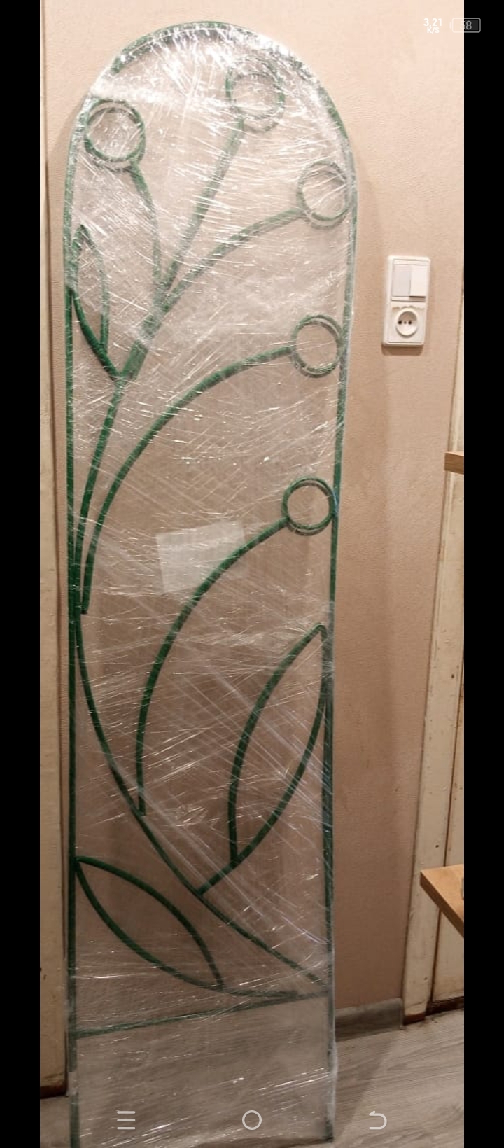 Фотография покупателя товара Шпалера, 194 × 47 × 1 см, металл, зелёная, «Ландыш» - Фото 1