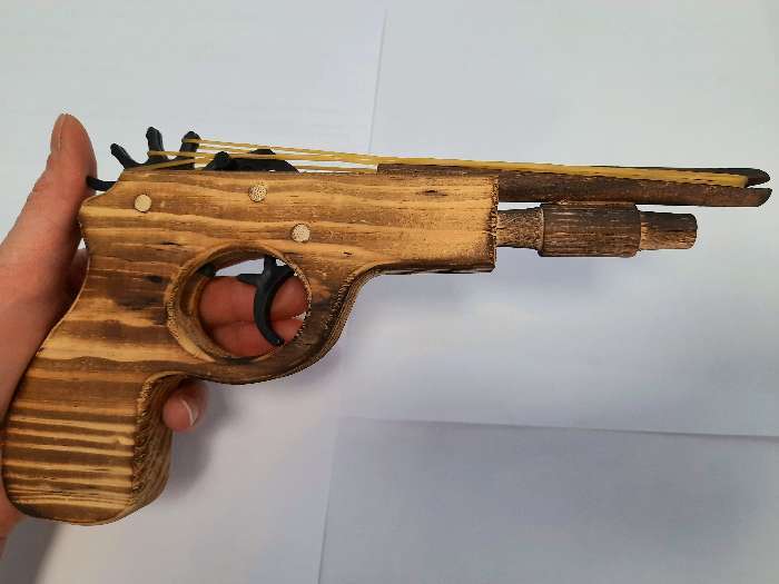 Фотография покупателя товара Пистолет игрушечный, стреляет резинками