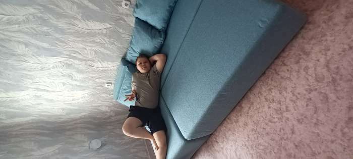 Фотография покупателя товара Диван угловой «Виктория», спальное место 1200×2000 мм, обивка рогожка, цвет coffee - Фото 3