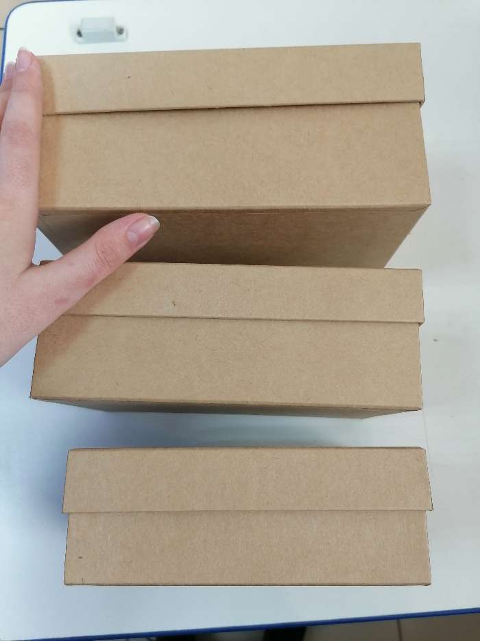 Фотография покупателя товара Набор коробок 3 в 1 "Крафт однотонный", 19 х 12 х 7,5 - 15 х 10 х 5 см - Фото 3