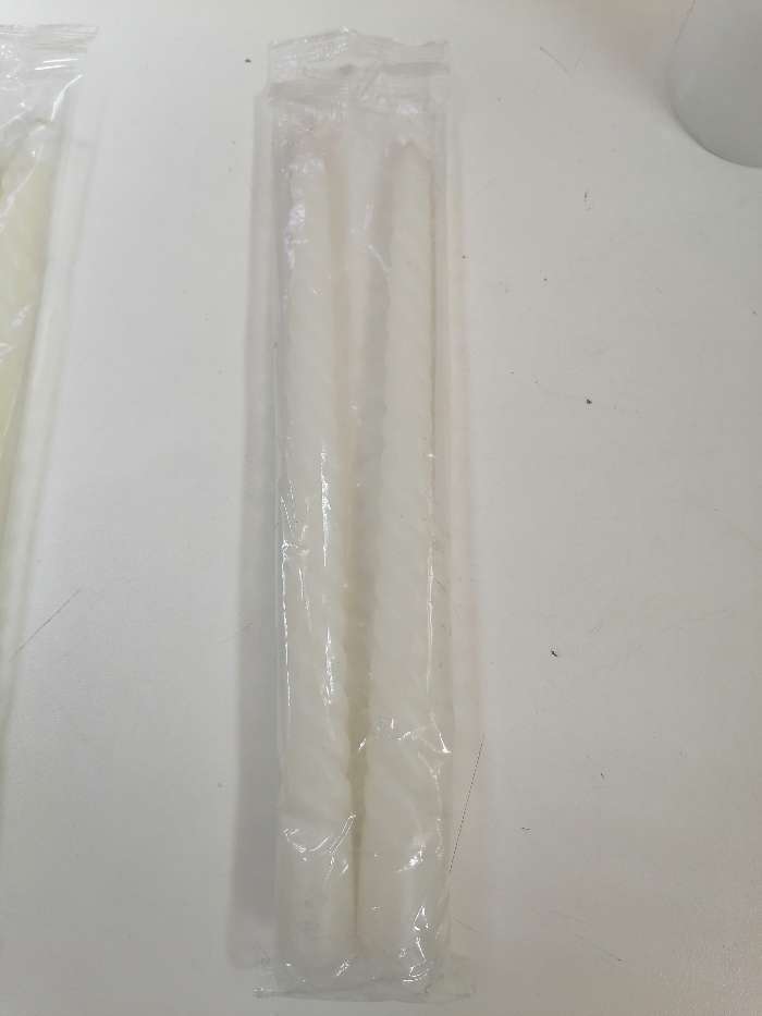 Фотография покупателя товара Набор свечей витых, 2,2х 25  см, лакированная 2 штуки, белый