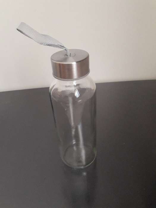 Фотография покупателя товара Бутылка для воды стеклянная в чехле «Счастливая жизнь», 300 мл, h=17 см, цвет МИКС