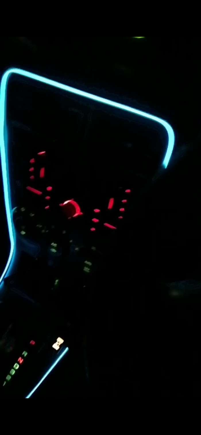 Фотография покупателя товара Неоновая нить Cartage для подсветки салона, адаптер питания 12 В, 2 м, фиолетовый - Фото 5