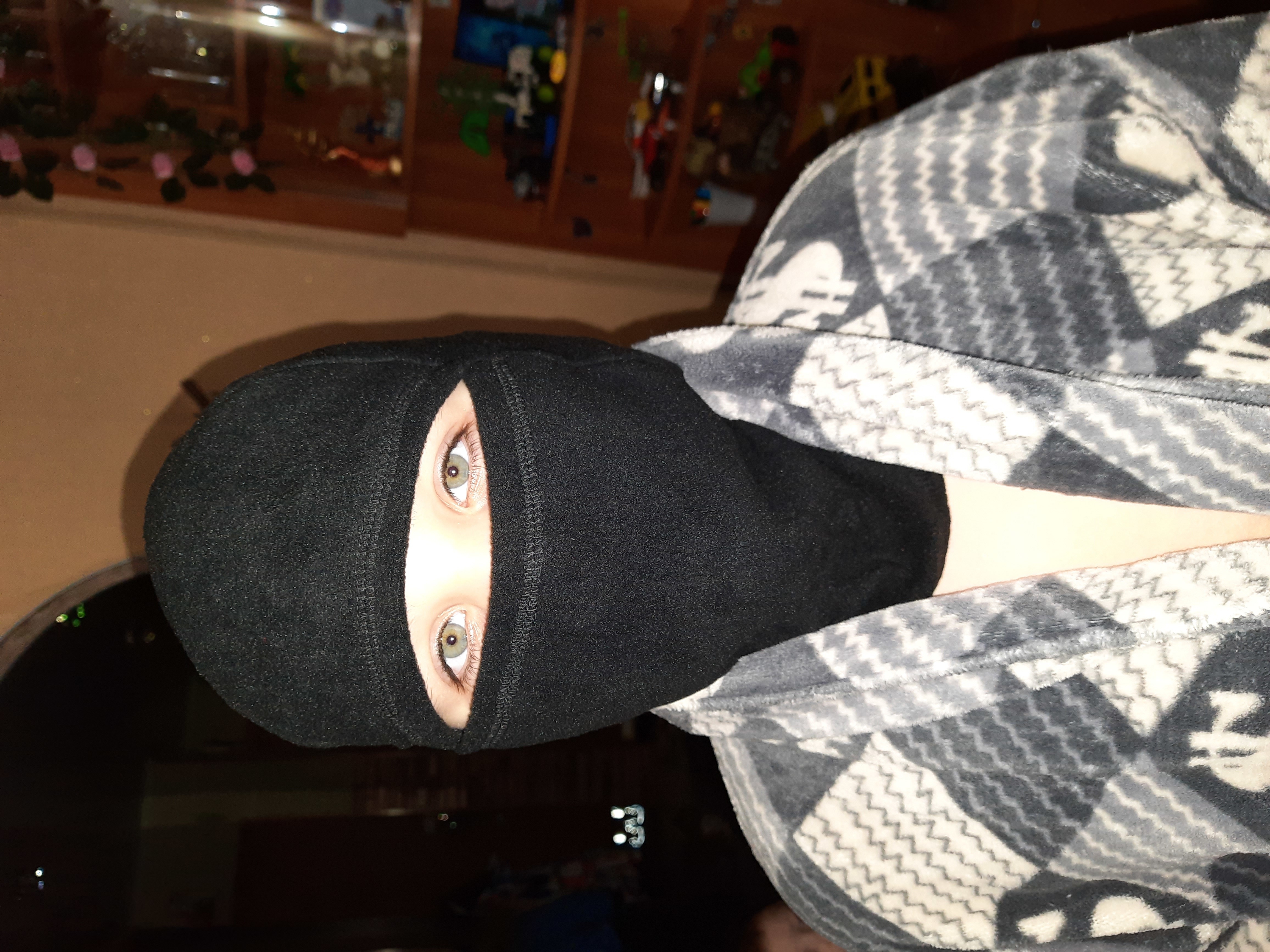 Фотография покупателя товара Шлем — маска «Ниндзя», цвет хаки - Фото 3
