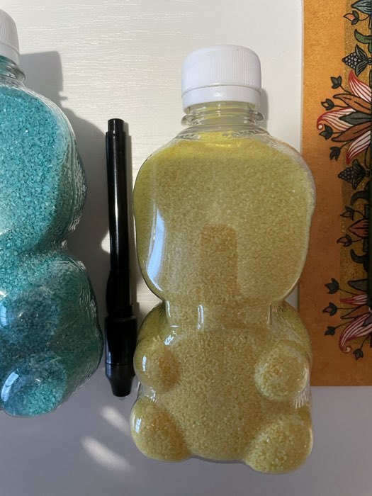 Фотография покупателя товара Песок цветной в бутылках "Лимон" 500 гр