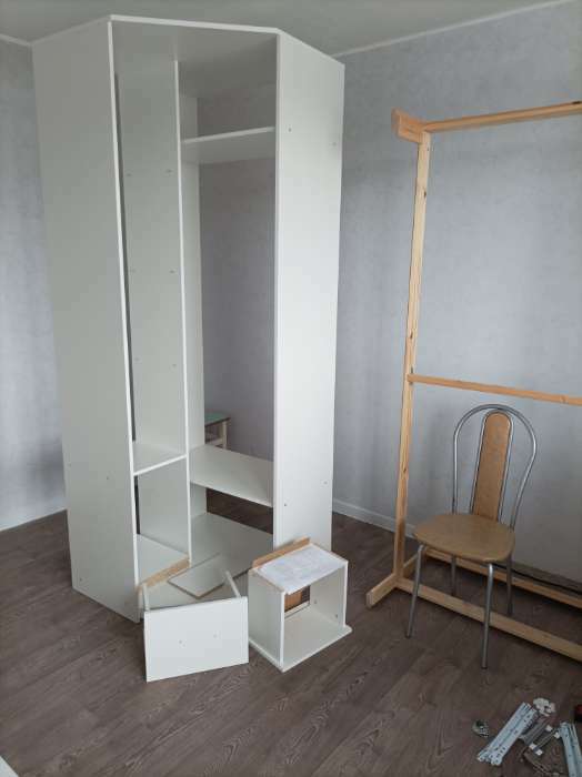 Фотография покупателя товара Шкаф угловой Орион с зеркалом, 866х2300х450, Белый/Белый - Фото 31