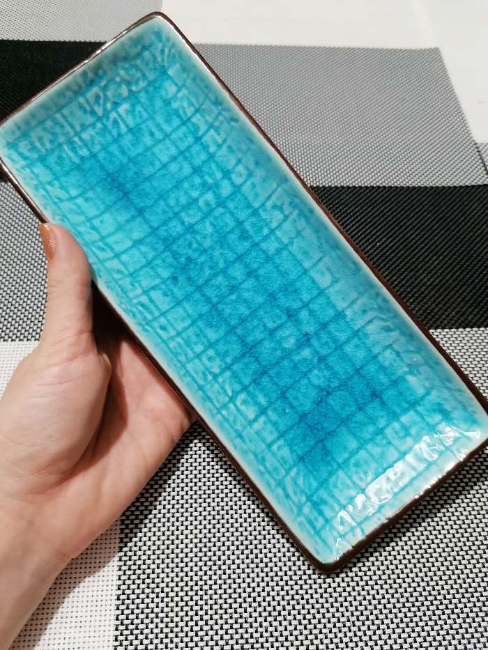 Фотография покупателя товара Блюдо керамическое прямоугольное «Таллула», 23,5×10×3 см, цвет голубой