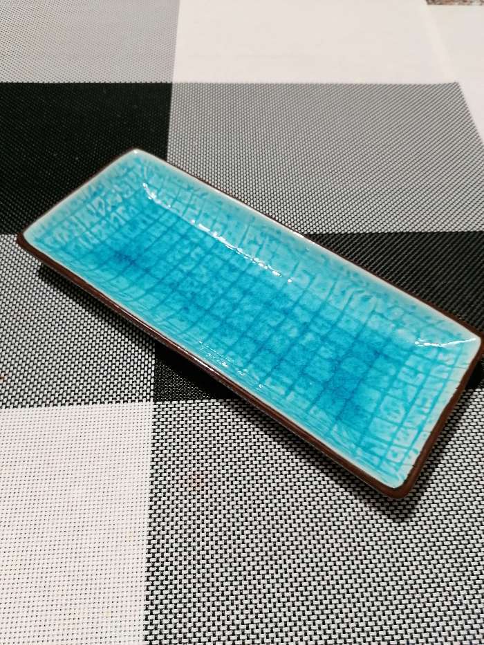 Фотография покупателя товара Блюдо керамическое прямоугольное «Таллула», 23,5×10×3 см, цвет голубой