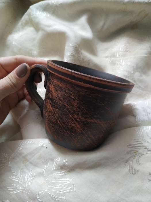 Фотография покупателя товара Кружка "Чайная", гладкая, красная глина, 0.4 л - Фото 2