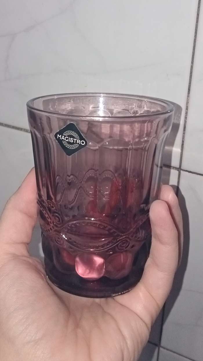 Фотография покупателя товара Стакан стеклянный Magistro «Ла-Манш», 220 мл, цвет розовый