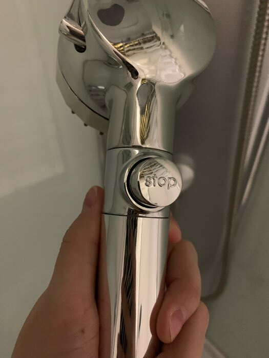 Фотография покупателя товара Лейка для душа ZEIN Z3551, d=80 мм, 3 режима, с массажными зубчиками, кнопка «стоп», хром - Фото 2