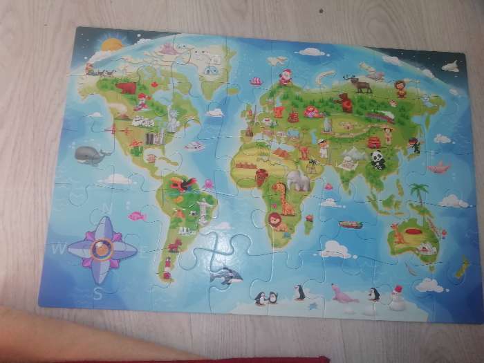 Фотография покупателя товара Макси-пазл «Карта мира», 40 элементов - Фото 1