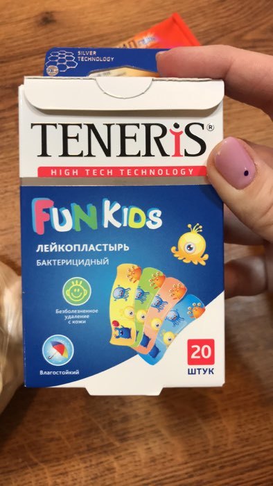 Фотография покупателя товара Лейкопластырь бактерицидный Teneris "Fun Kids" с ионами серебра на полимерной основе. 20 шт