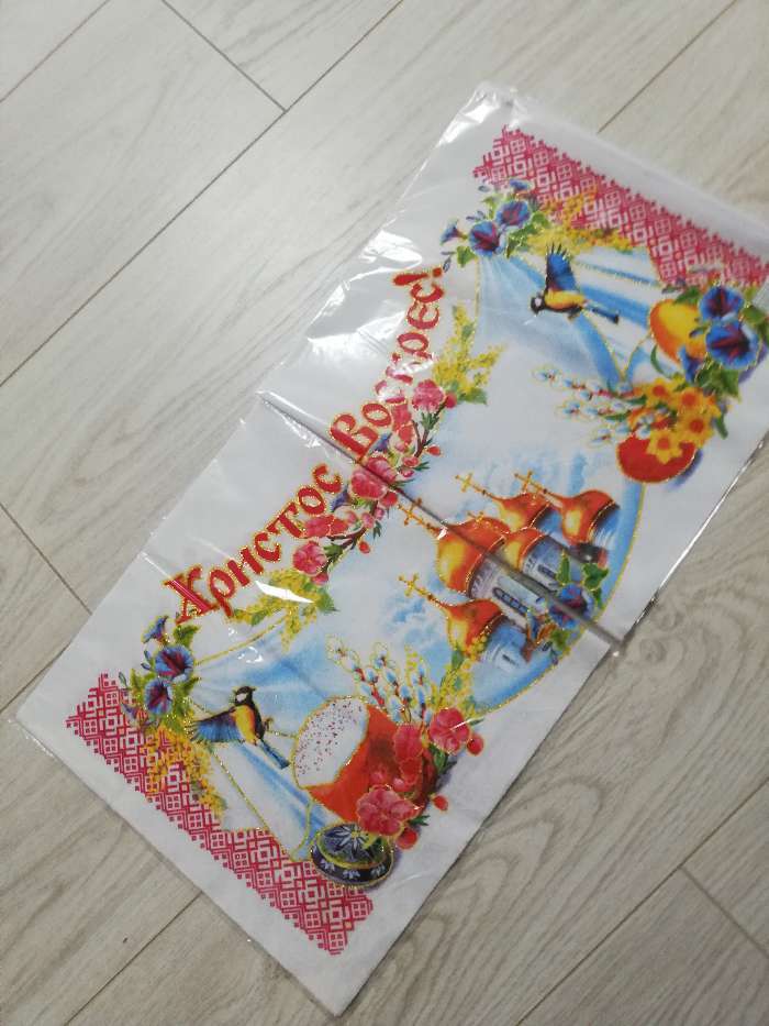 Фотография покупателя товара Рушник пасхальный «Синицы», 65 × 30 см
