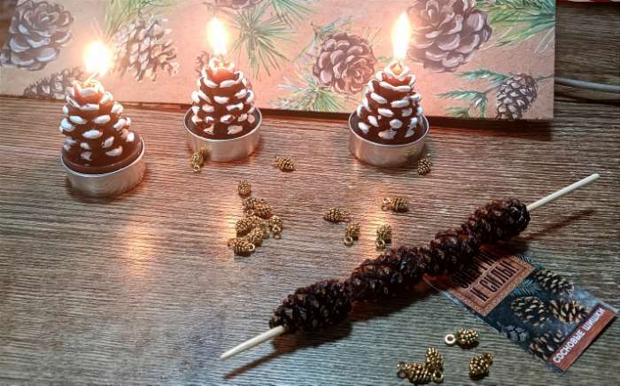Фотография покупателя товара Набор свечи новогодние"Ёлка золотая", 4×6 см, - Фото 3