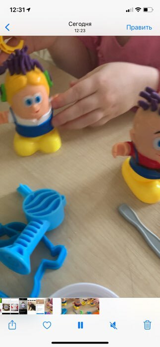 Фотография покупателя товара Набор для игры с пластилином «Весёлые причёски», 4 баночки пластилина
