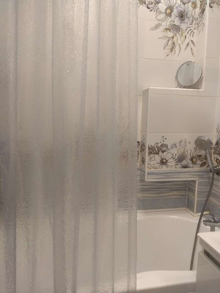 Фотография покупателя товара Штора для ванны Доляна «Пелена», 180×180 см, EVA - Фото 5