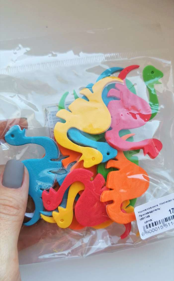 Фотография покупателя товара Наклейки мягкие "Динозаврики", набор 15 шт