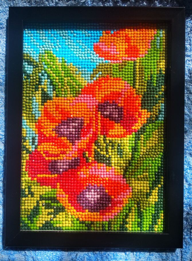 Фотография покупателя товара Алмазная мозаика с полным заполнением на холсте «Маки», 15×21 см - Фото 1