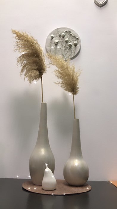 Фотография покупателя товара Набор ваз керамических "Велла", цвет серый, 24/33/41 см - Фото 1