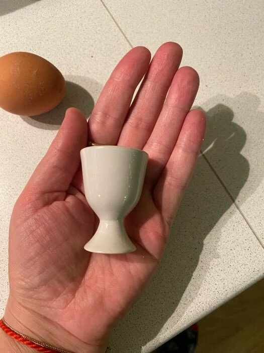 Фотография покупателя товара Подставка керамическая под яйцо Доляна «Бланш», d=4 см, цвет белый - Фото 1