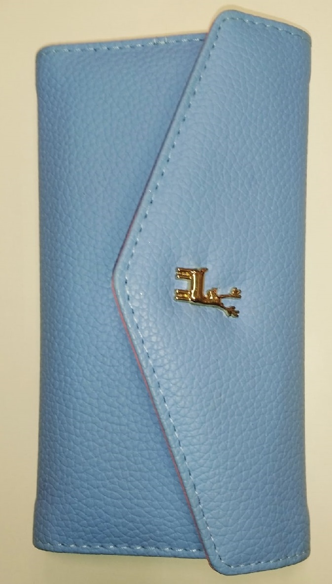 Фотография покупателя товара Кошелёк женский, 3 отдела на клапане, цвет голубой - Фото 1
