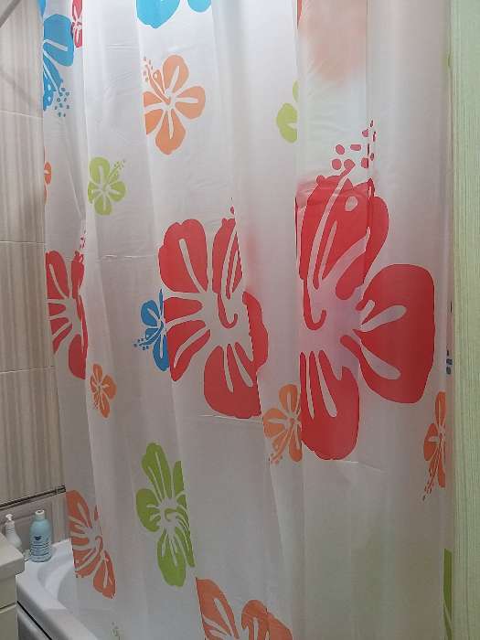Фотография покупателя товара Штора для ванной комнаты Доляна «Гавайская роза», 180×180 см, EVA - Фото 5