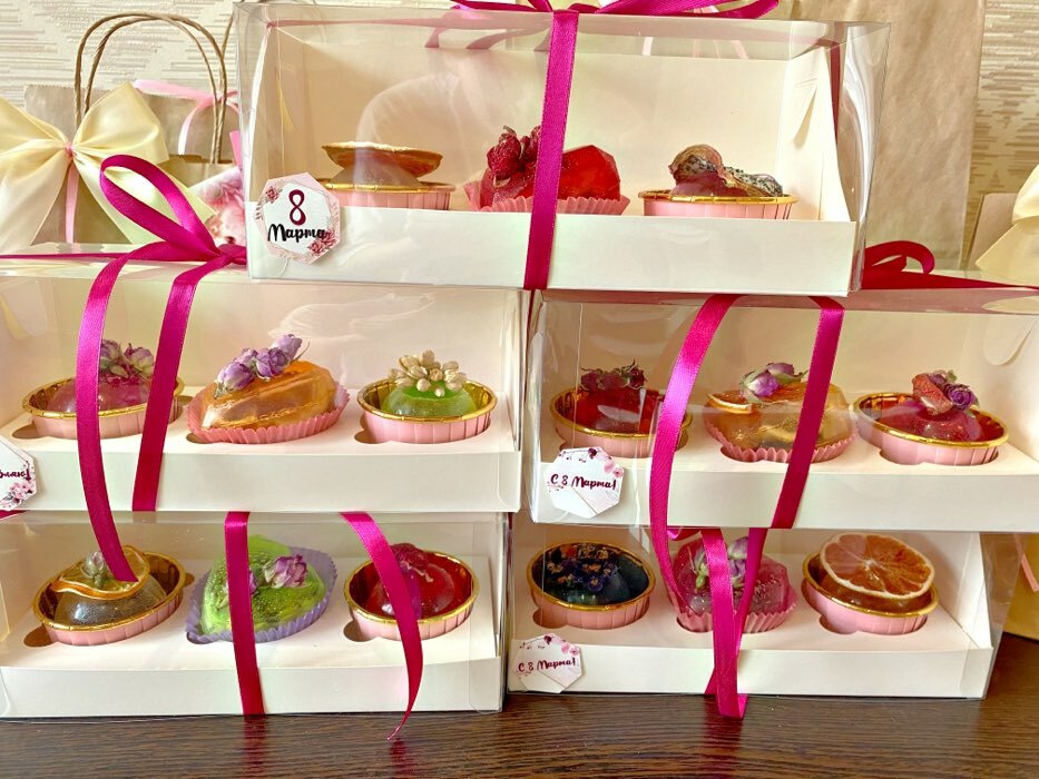 Фотография покупателя товара Упаковка на 3 капкейка с окном, целлюлоза, 25×10×10 см - Фото 6