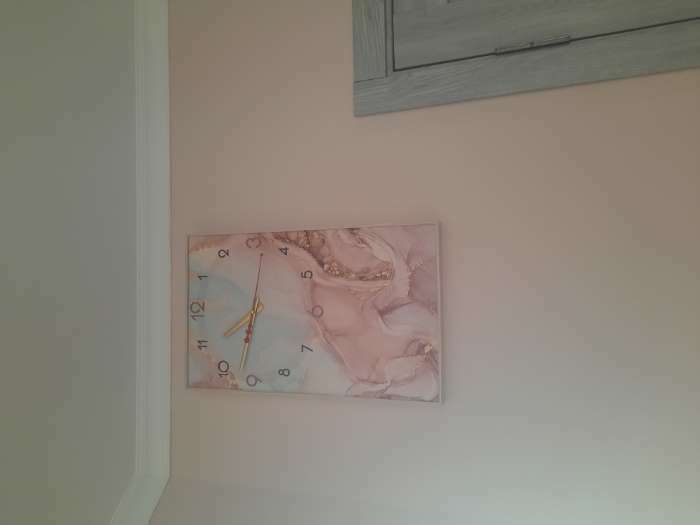 Фотография покупателя товара Часы-картина настенные, интерьерные "Розовый мрамор", плавный ход, 57 х 35 х 4 см - Фото 1