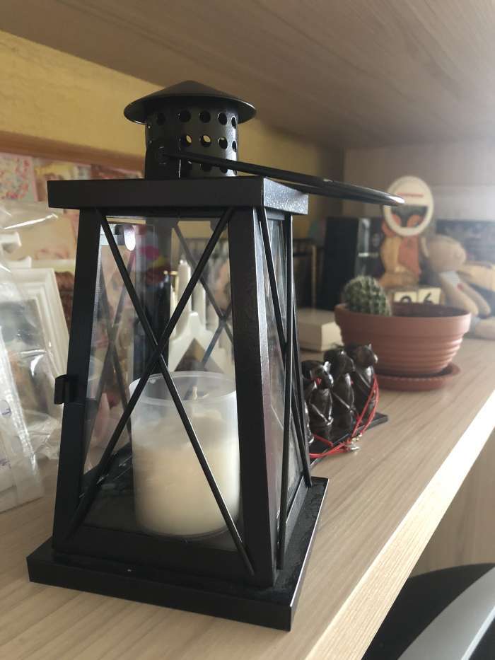 Фотография покупателя товара Подсвечник металл, стекло на 1 свечу "Фонарь" чёрный 21х11х11 см - Фото 5